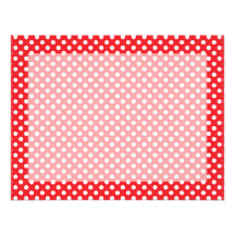 Red and White Polka Dots Pattern Flat Note Cards