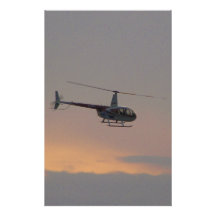 Red and white R44 at sunset. Customized Stationery