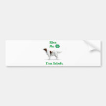 Red and White Setter-Kiss me I'm Irish Bumper Stickers