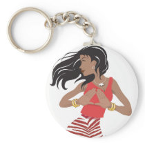 Red and white sisterhood sorority keychain