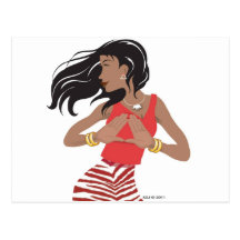 Red and white sisterhood sorority postcard