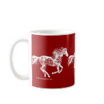 Red and White Snowflake Christmas Horse Coffee Mugs
