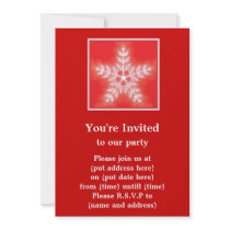 Red and White Star Snowflake Invite