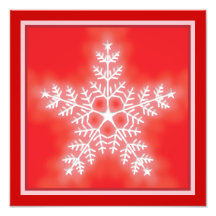 Red and White Star Snowflake Photo