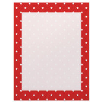Red and white stars pattern. personalized letterhead