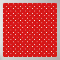 Red and white stars pattern. poster