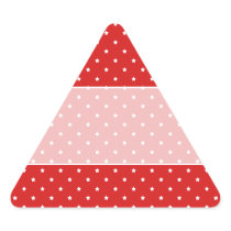Red and white stars pattern. triangle stickers