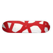 Red and White Stpz Custom Skate Board