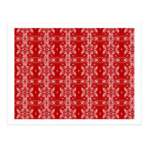 Red and White Swirls Postcard