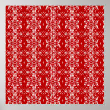 Red and White Swirls Print Colossal