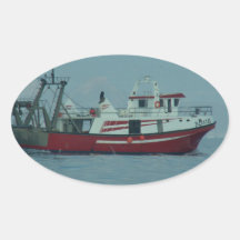 Red And White Trawler Sticker