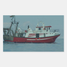 Red And White Trawler Stickers