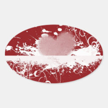 Red and White Valentine's Heart Pattern Gifts Sticker