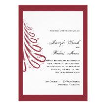 Red and White Winter Wedding Invitation