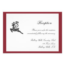 Red and White Winter Wedding Reception Custom Invites