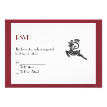 Red and White Winter Wedding Response Card Announcements