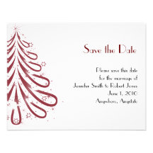 Red and White Winter Wedding Save the Date Personalized Announcement