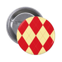 Red and Yellow Argyle Button