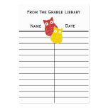 Red and Yellow  Book Return Cards Business Card Templates