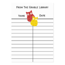 Red and Yellow  Book Return Cards Business Card Templates