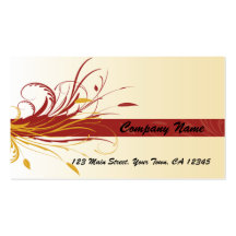 Red and Yellow decorative Business Card Template