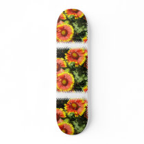 Red and Yellow Flowers Skateboard