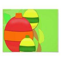 Red and Yellow Glass Bulb Christmas Tree Ornament Photo Print