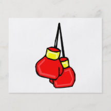 red and yellow hanging boxing gloves custom flyer