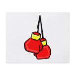 red and yellow hanging boxing gloves custom flyer