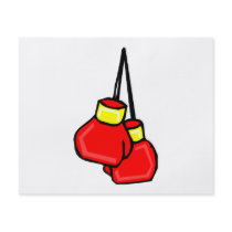 red and yellow hanging boxing gloves custom flyer