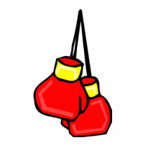 red and yellow hanging boxing gloves photo cut outs