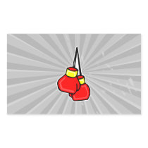 red and yellow hanging boxing gloves rectangle stickers