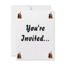 Red and yellow maracas graphic design invitation