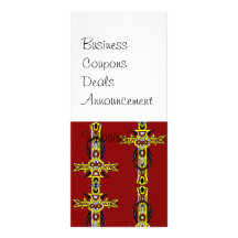 Red and Yellow Orange Crosses Tattoo Art Rack Card