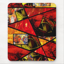 Red and Yellow Photo Collage Mouse Pads