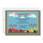 Red and Yellow Race Car Birthday Party Announcement