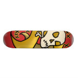 Red and Yellow Skull Skate deck