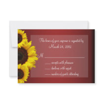 Red and Yellow Sunflower Wedding RSVP Invite