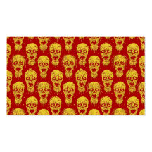 Red and Yellow Zombie Apocalypse Pattern Business Card Templates