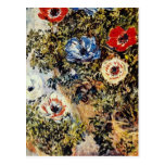 Red Anemones, Claude Monet flowers Post Card