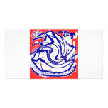Red Angel Fish Swirl Photo Card