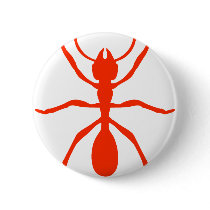 red ant pinback button