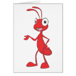 Red Ant Hand Up Showing Something Holding cards