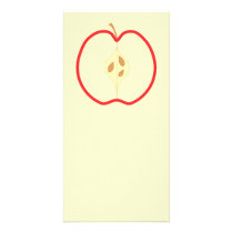 Red Apple Half, on cream background. Photo Cards