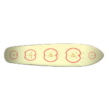 Red Apple Half, on cream background. Skate Board Decks