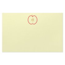 Red Apple Half, on cream background. Personalized Stationery