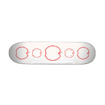 Red Apple Outline, on white background. Skateboard Deck