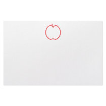 Red Apple Outline, on white background. Stationery Design