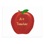 Red Apple Painting, A+ Teacher postcards