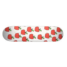 Red Apple Pattern. Skate Board